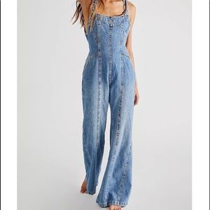 Free People Kendra Denim Jumpsuit